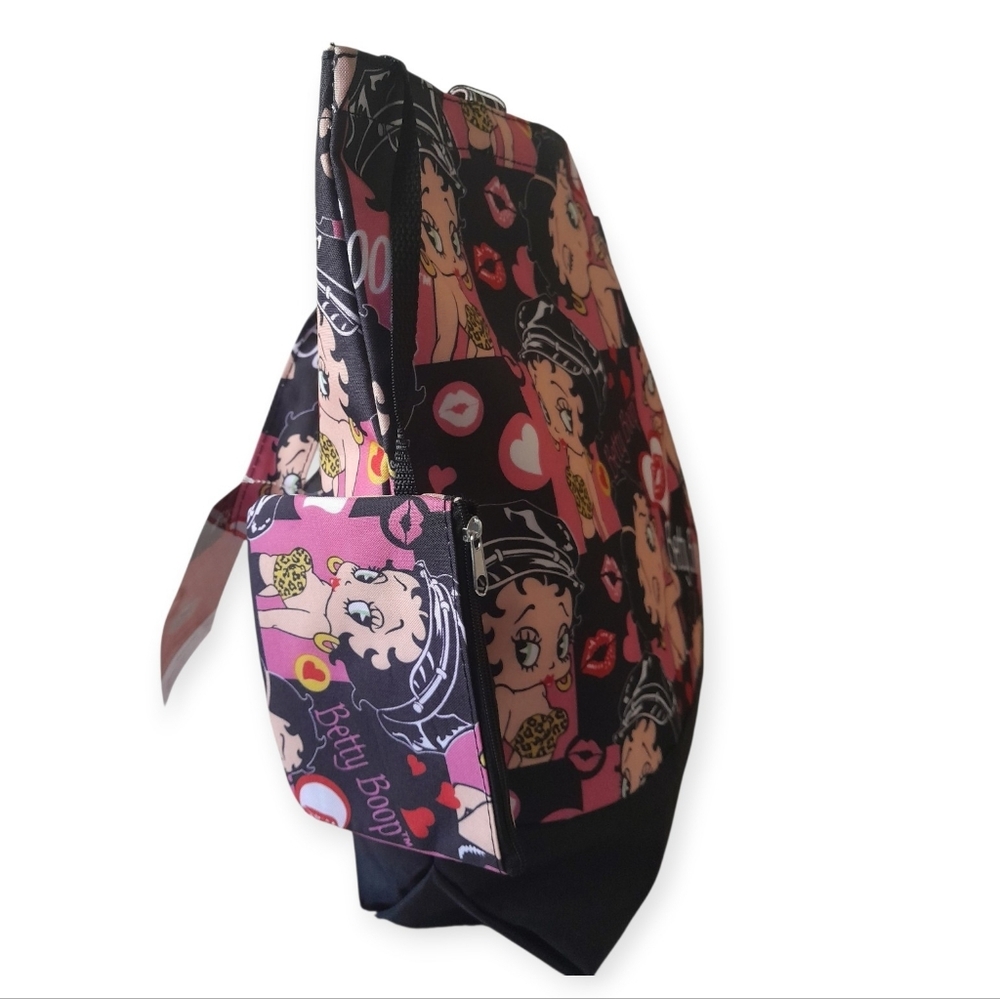Betty Boop Kiss Canvas Tote Handbag - Picture 3 of 8